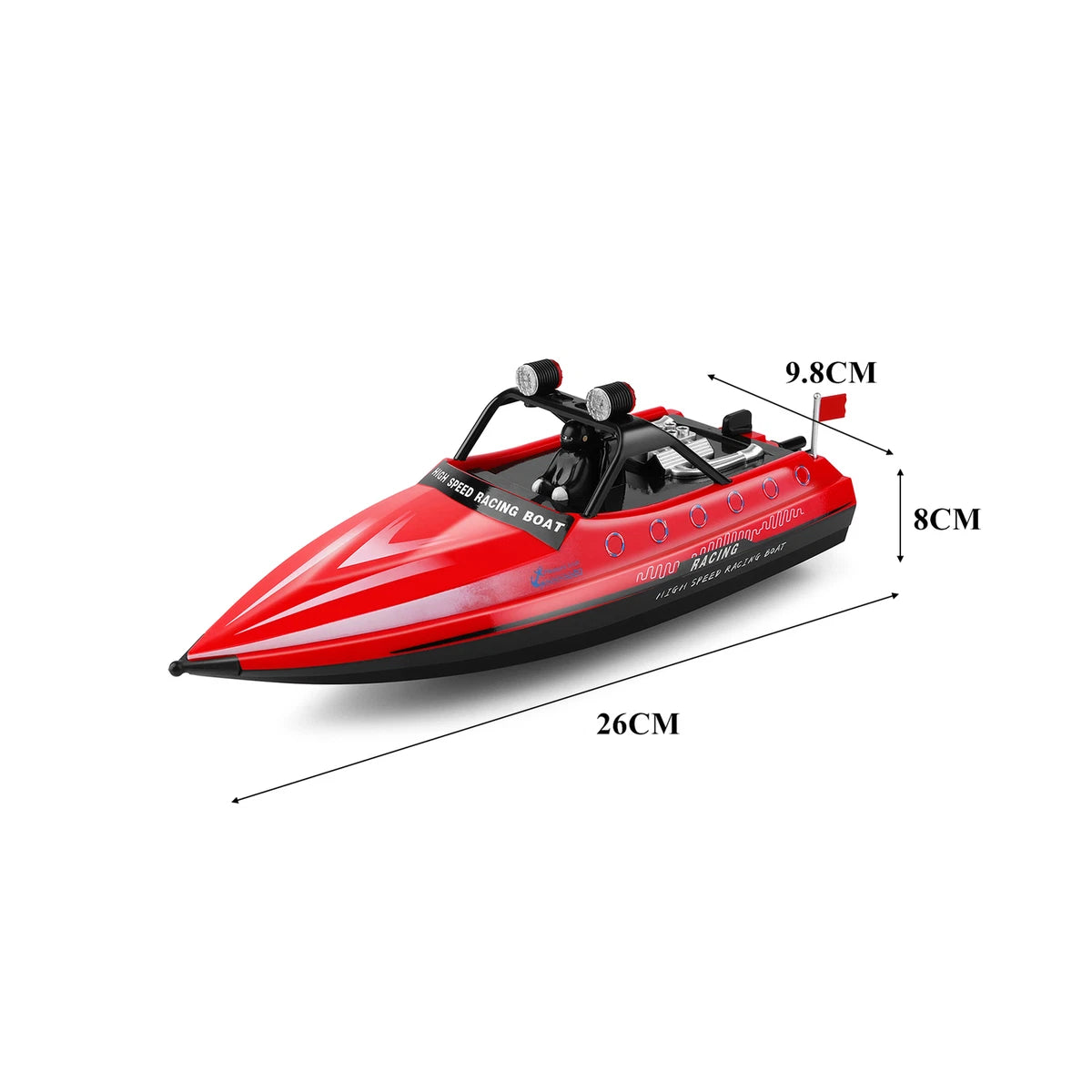Jet ship WL917 RC 16km/H RC Boat 2.4GHz Remote Control Boats RED O0N2