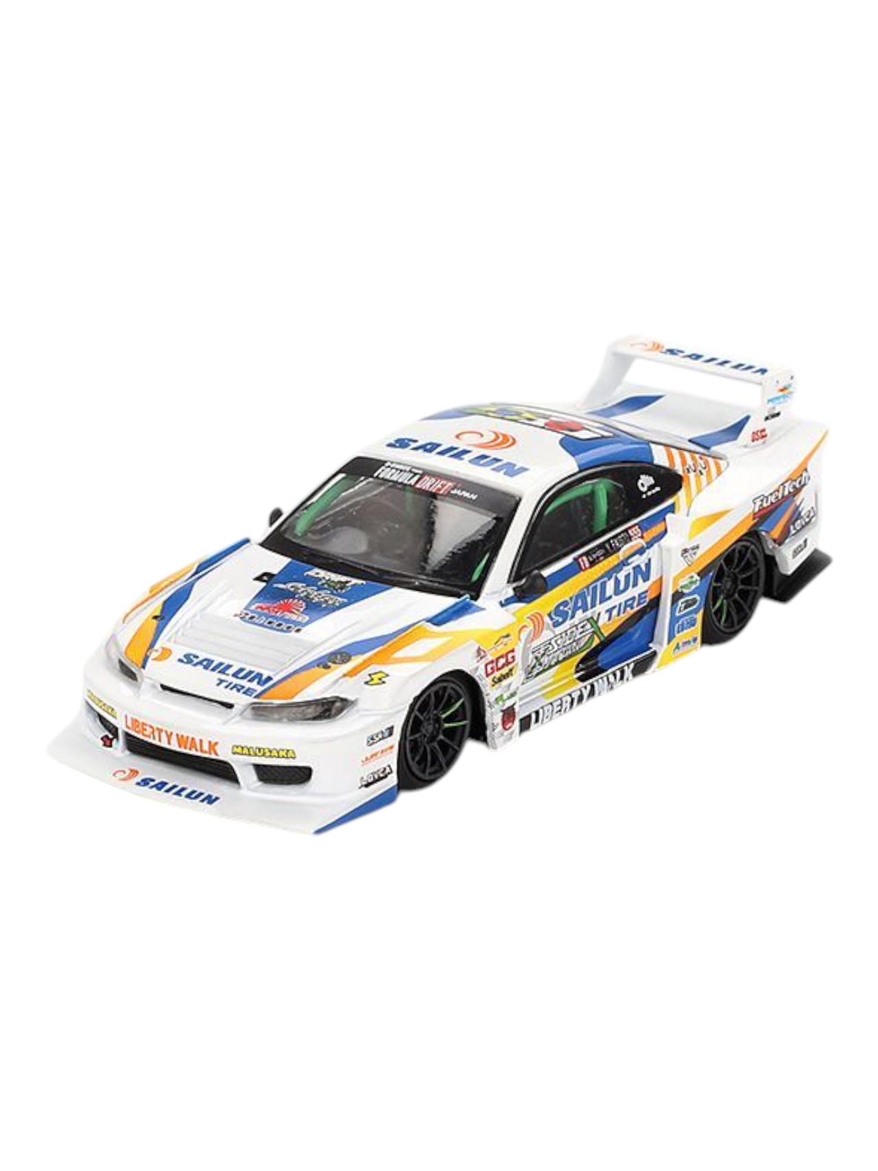 Mini GT LB-Super Silhouette Nissan S15 Silvia #555 2023 Formula Drift Japan 1:64 Scale