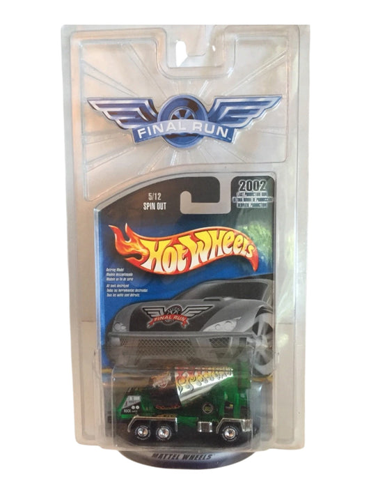 HotWheels Final Run 2002 Retiring Model Spin Out Old Card Imported Mainline 1:64 Scale with Protector