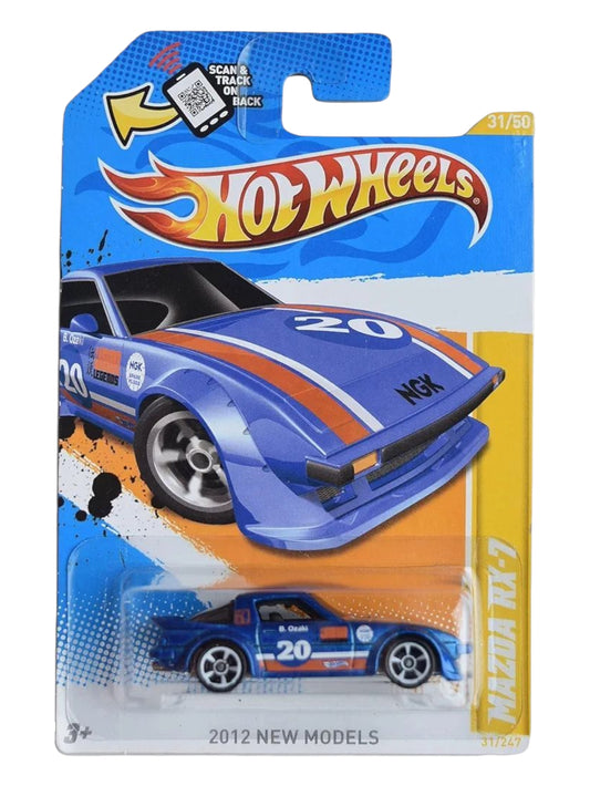 Hotwheels Mazda Rx-7 imported Card Art mainline 1:64 Scale