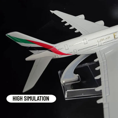 Aircraft model Emirates A6-EEJ Airplane Diecast metal 16cm, With Display Stand