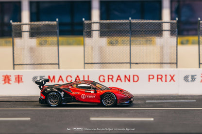 Tarmac Works Ferrari 488 GT3 Macau GT Cup 2022 Harmony Racing Chen Weian 1:64 Scale (With Acrylic Case)
