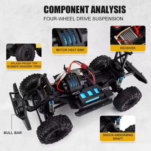 Racing Rally Car Front Rear Independent Suspension System Proportional Throttle & Steering Control Off-Road Climbing  Beast  1:10 Scale 2.4G 4WD 4×4 Remote Control car