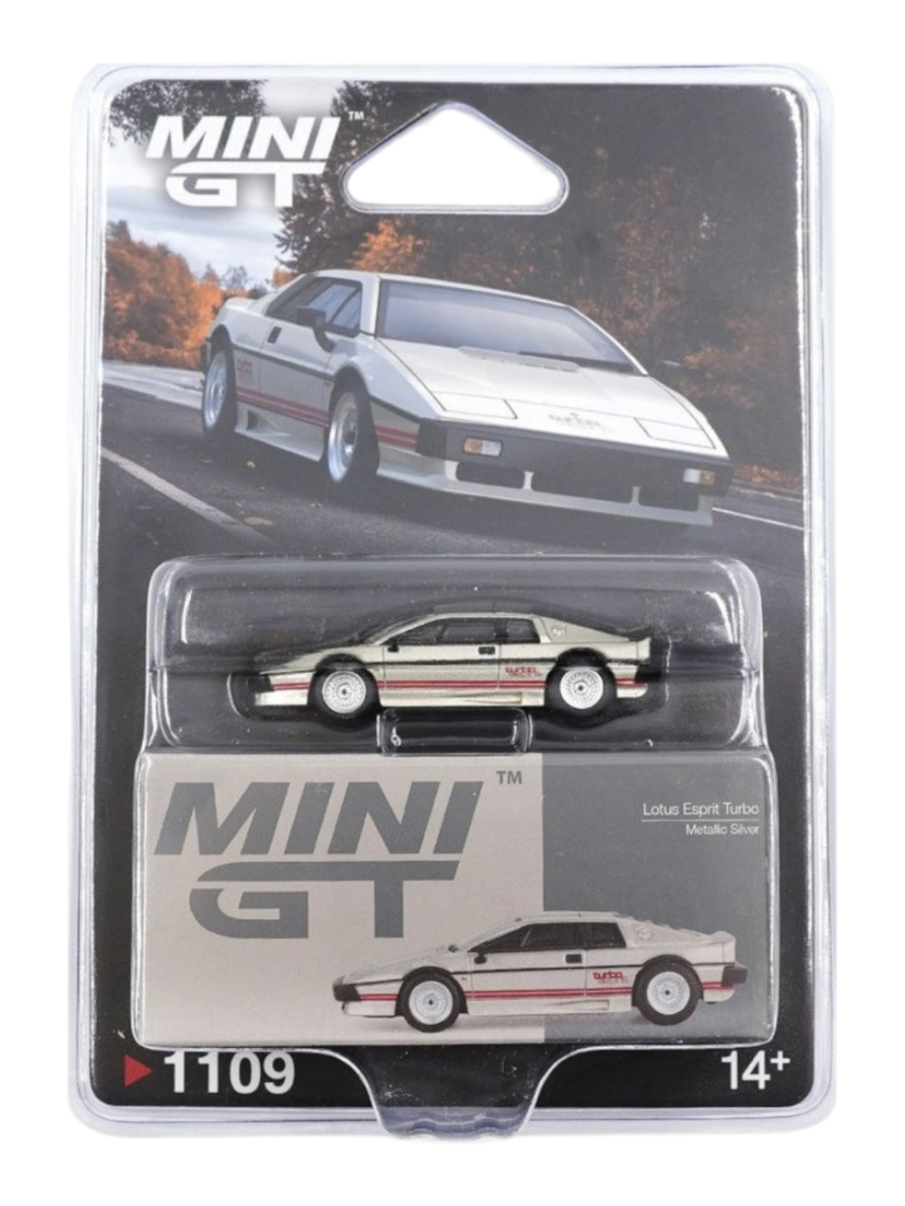 Mini GT Blister 1109: Lotus Esprit Turbo Metallic Silver 1:64 Scale