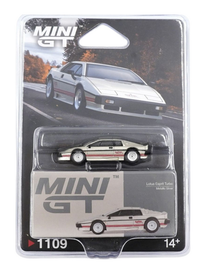 Mini GT Blister 1109: Lotus Esprit Turbo Metallic Silver 1:64 Scale