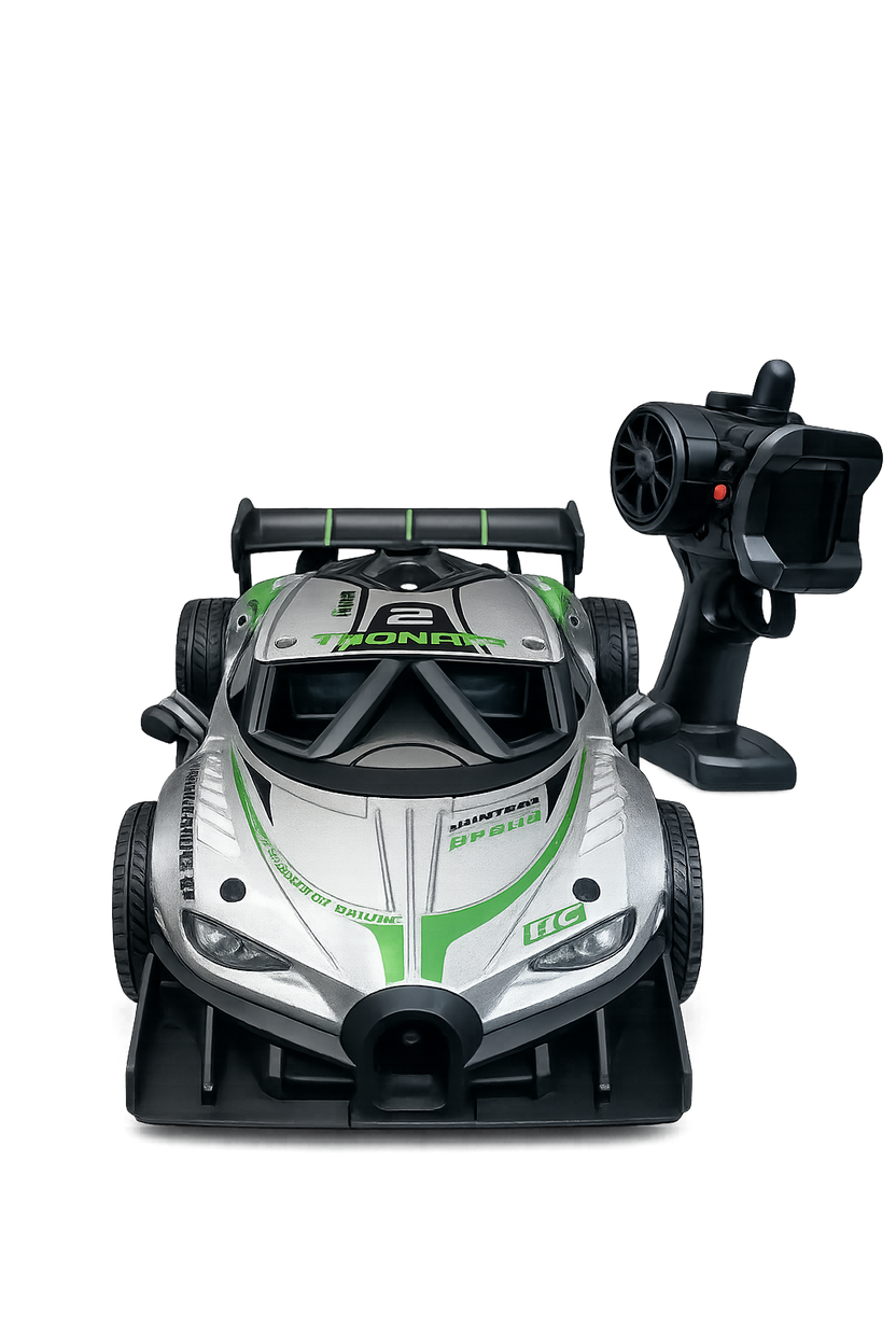Metal Racing 1:16 Scale RC Metal Racing Car | 2.4GHz Remote Control, 15KM/H High-Speed Sports Car with LED Lights, Drift Function & Shock Absorbers