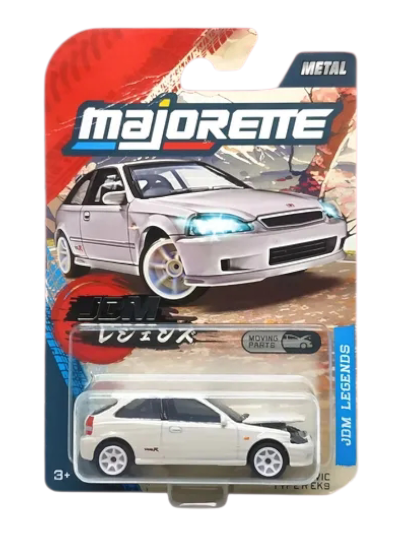 Majorette: JDM Legends Premium Cars - Honda Civic Type R EK9 1:64 Scale/ Code-8502100000