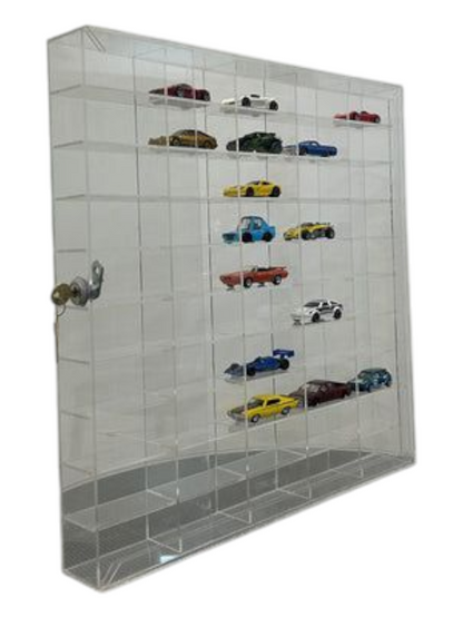 Acrylic Case For Storage holds 50 Cars  Locking System (Cars not Included)
