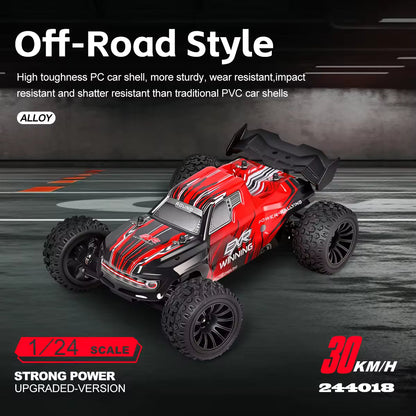 EXR Winning RC Car Power- Rallying, Rear - Wheel 2.4 GHz High-performance brushed motor Top speed up to 30KM/H Rechargeable battery system 1:24 Scale Red / Blue Diecast Model Remote control Car