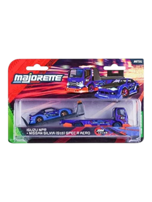 Majorette JDM Legends Tuning Transporter Isuzu NPR +Nissan Silvia(S15) SP /1:64 Scale/ Code- 8504103000