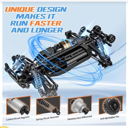 GALLOPISH Storm 1:16 Scale 2.4G RC Off-Road Monster Truck – High Speed Remote Control Car with LED Lights Speed 40 Km/h