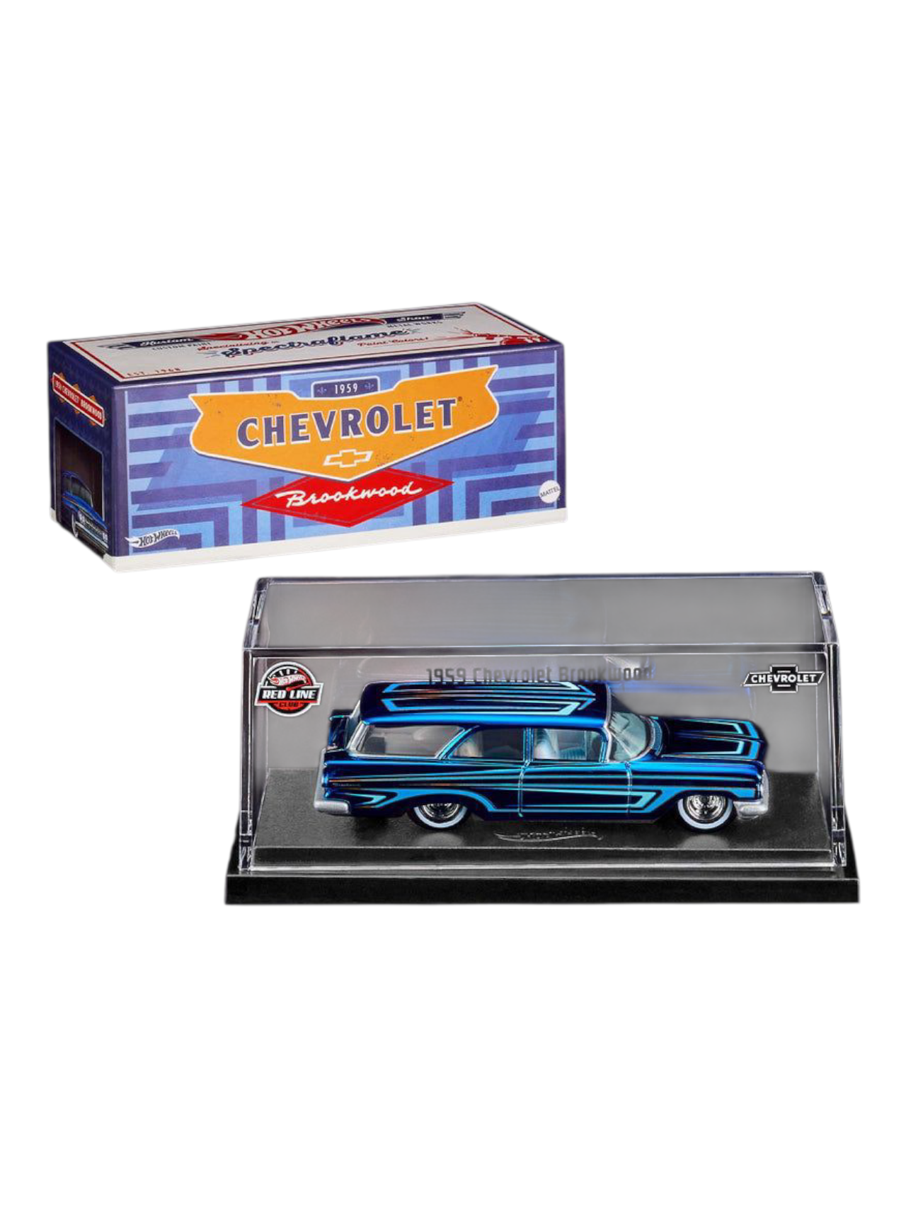 HotWheels Chevrolet 1959 Brookwood RLC 1:64 RLC (With Acrylic Case)