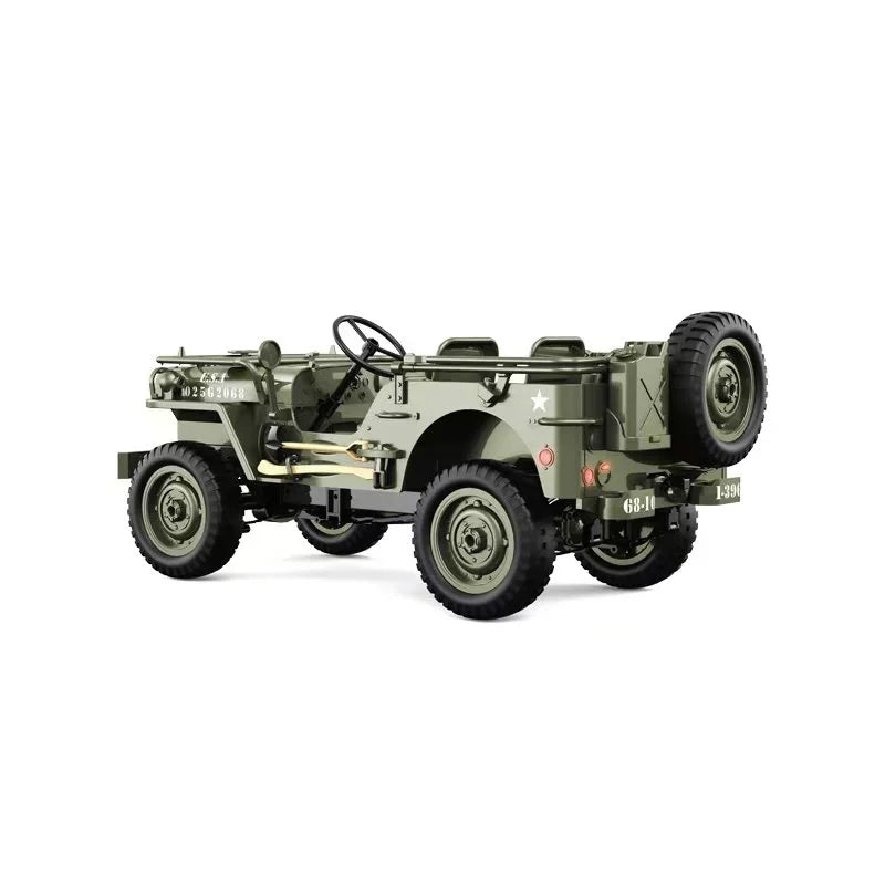 Remote Control Truck, RC Willys Military Jeep Car 1/12 Scale with Rechargeable Battery 2.4Ghz 4x4 Off-Road Remote-Control Crawler Vehicle