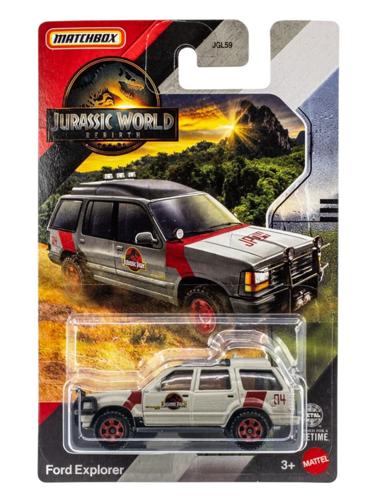 Matchbox Jurassic World Rebirth Ford Explorer Imported Mainline Card Art 1:64 Scale