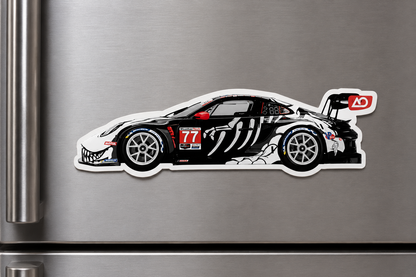 Porsche 911 GT3 R #77 Race Car Magnet | Premium Decorative Fridge Magnet