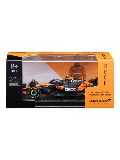 Bburago 2025  Formula 1 ( f1 ) mclaren mcl39 Australian gp lando Norris 1:43 Scale 18- 38248N