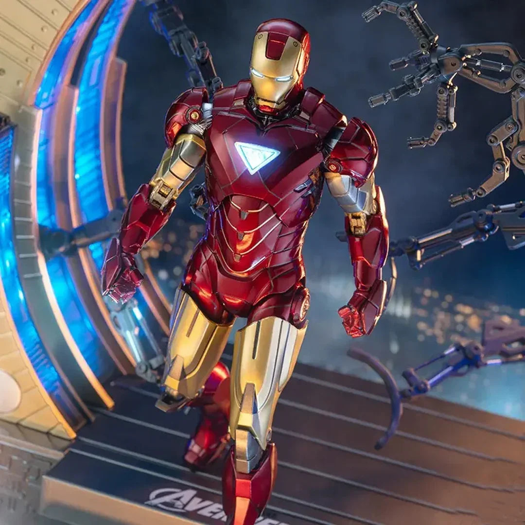 ZD Toys "Marvel Iron Man MK6 Action Figure with Suit-Up Gantry – 10th Anniversary Edition Iron Man Collection 1:10 Scale